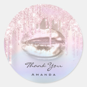 Adesivo Obrigado A Conhecer Bridal Rosa Holograficamente B