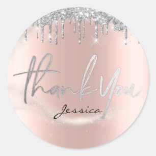 Adesivo Obrigado A Dar O Nome 16º Glitter Bridal Pink Silv