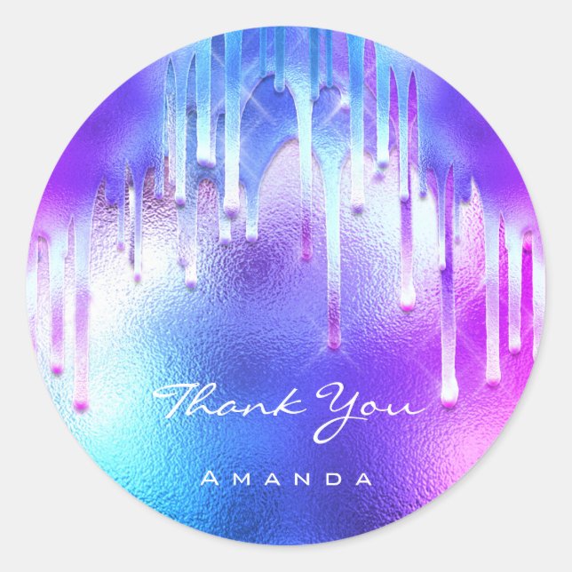 Adesivo Obrigado A Dar O Nome 16º Gotas Holográficas Brida (Frente)