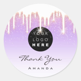 Adesivo Obrigado A Dar O Nome De Rosa Roxo De Artista. Log