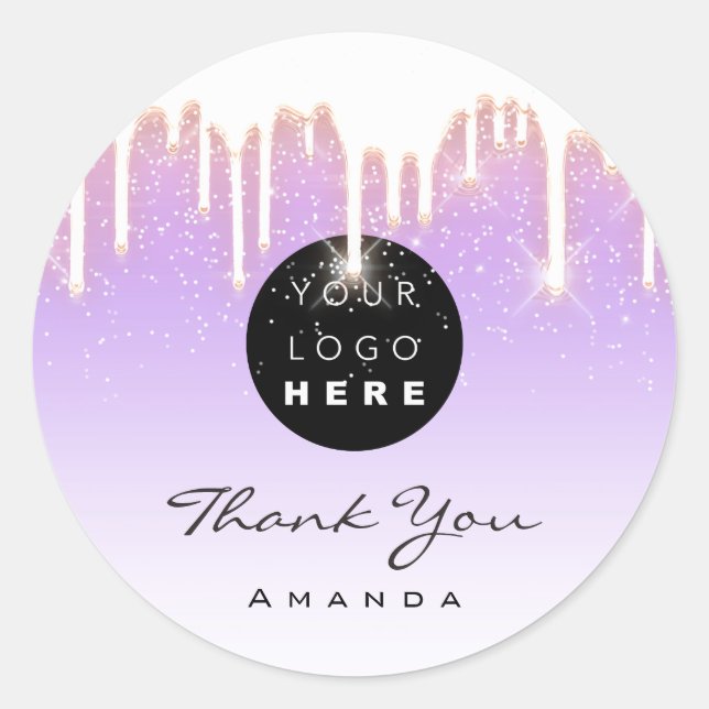 Adesivo Obrigado A Dar O Nome De Rosa Roxo De Artista. Log (Frente)