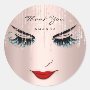 Adesivo Obrigado A Dar O Nome Eyelash Rosa Blush Sweet 16º