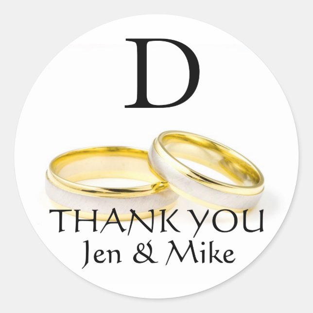 Adesivo Obrigado A Favor Do Vinheta Monograma D (Frente)