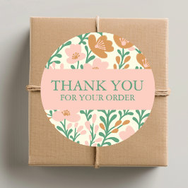 Adesivo OBRIGADO A FLORES De Flores Cor-de-Rosa Personaliz