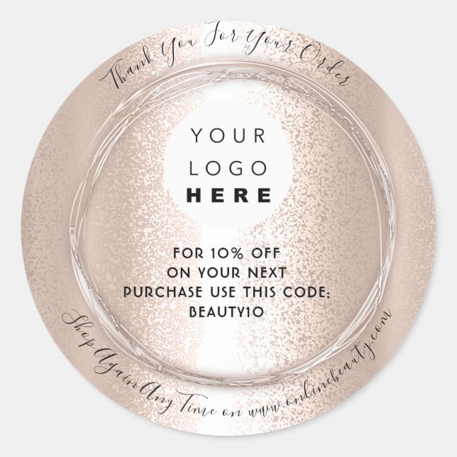 Adesivo Obrigado a solicitar o código de desconto do logot (Frente)