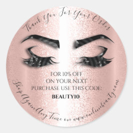 Adesivo Obrigado A Solicitar O Logotipo Desconto Rosa Lash