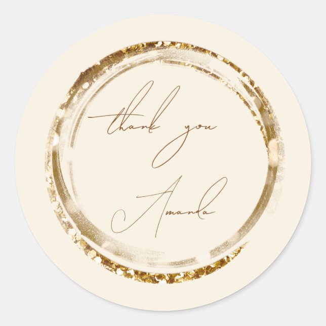 Adesivo Obrigado A Você Chamar Seal Dourado Caligraphy Bro (Frente)