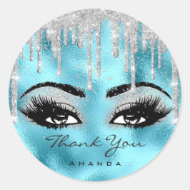 Adesivo Obrigado A Você Nome Confetti Cinza Glitter Eyelas