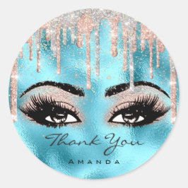 Adesivo Obrigado A Você Nome Confetti Rosa Glitter Eyelash