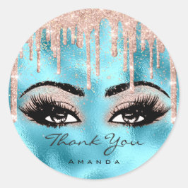 Adesivo Obrigado A Você Nome Confetti Rosa Glitter Eyelash