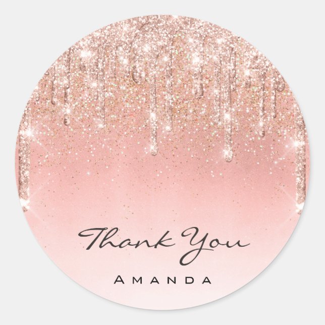 Adesivo Obrigado A Você Nome Makeup Artist Rosa Glitter Gi (Frente)