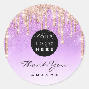 Adesivo Obrigado A Você Nome Makeup Artista Roxo Logotipo