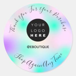 Adesivo Obrigado Adquira O Logotipo Boutique Azul-Cor-De-R