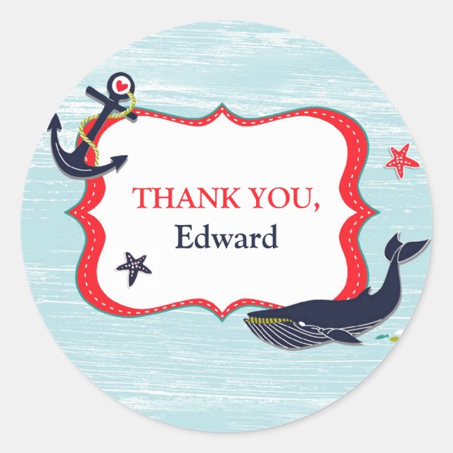 Adesivo Obrigado Anchor Whale Stickers (Frente)