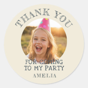 Adesivo Obrigado Aniversariante Menina Menino Foto