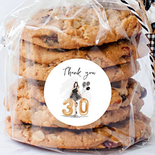 Adesivo obrigado aniversário de 30 anos