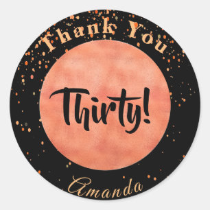 Adesivo obrigado aniversário de 30 anos rosa douroudouroco