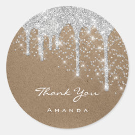 Adesivo Obrigado ao 16º Casamento de Noiva Papel Kraft Dri