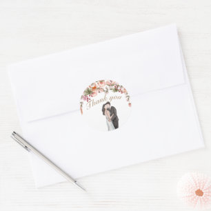 Adesivo Obrigado ao casamento floral elegante