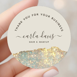 Adesivo Obrigado ao Negócio de Brilho Glam Holográfico