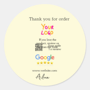 Adesivo Obrigado avaliação Google scan QR empresa
