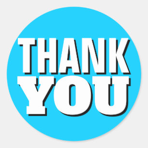 Adesivo Obrigado azul brilhante você simples