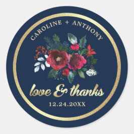 Adesivo Obrigado. Azul marinho | Casamento de Burgundy Blo