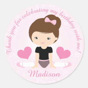 Adesivo Obrigado Ballerina - Festa de aniversário Personal