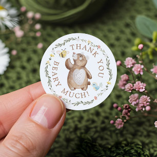 Adesivo Obrigado Beary Muito Knited Woodland Bear Floral