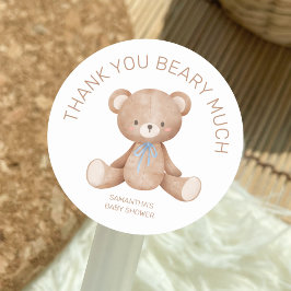 Adesivo Obrigado Beary Muito Teddy Bear Boy Chá de fraldas