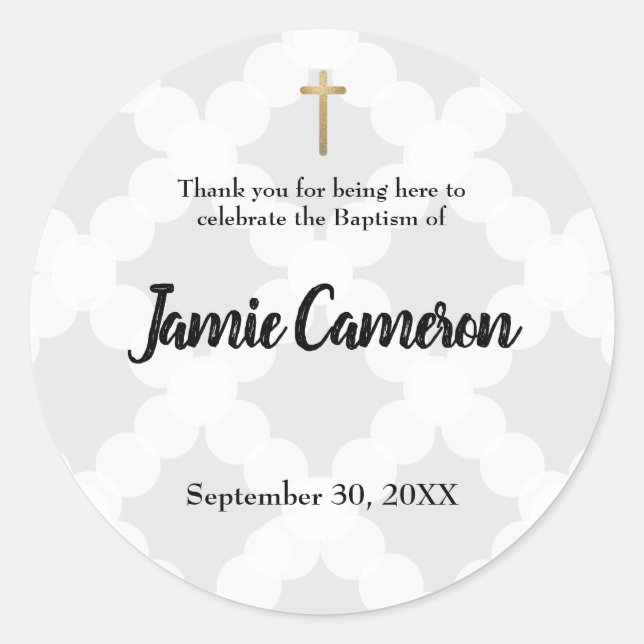 Adesivo Obrigado, Bebê Baptism Christening (Frente)