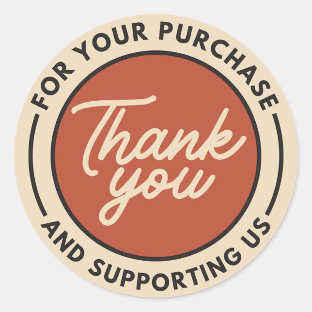 Adesivo Obrigado Beige Red (Frente)