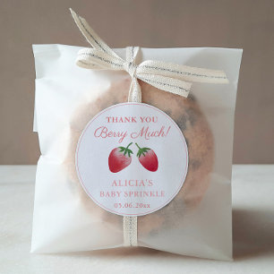 Adesivo Obrigado Berry Muita Morangos Red Pink Favor