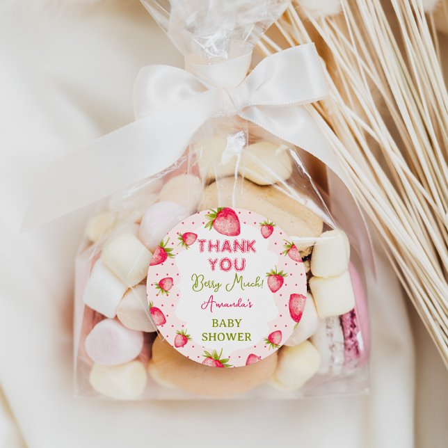 Adesivo Obrigado Berry Muito Chá de fraldas Rosa De Morang (Criador carregado)