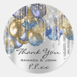 Adesivo Obrigado BirthdaWedding Ballon Blue Marinho DripSi