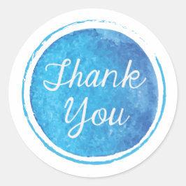Adesivo Obrigado Blue Round Sticker