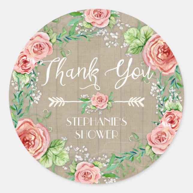 Adesivo Obrigado Bohemian Floral Bebês Respiratórios Russo (Frente)