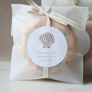 Adesivo Obrigado Boho Beach Shell Chá de fraldas