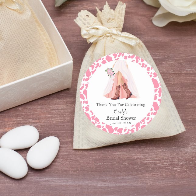 Adesivo Obrigado Botas de Cowboy e Show de Noiva de Vestid (Criador carregado)