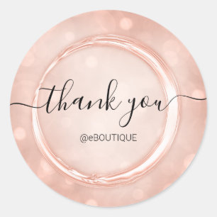 Adesivo Obrigado Boutique Compre Nome Comercial Rosa