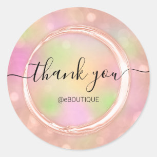 Adesivo Obrigado Boutique Compro Nome comercial Holografic