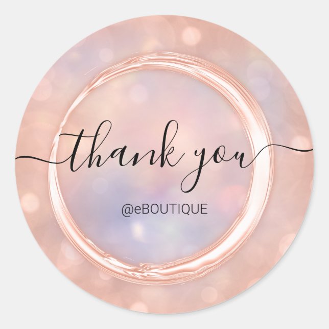 Adesivo Obrigado Boutique Compro Nome comercial Holograph  (Frente)