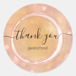 Adesivo Obrigado Boutique Compro Nome comercial Rosa Amare