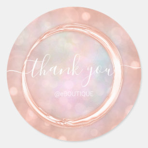 Adesivo Obrigado Boutique Compro Nome comercial Rosa Holó