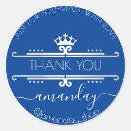Adesivo Obrigado Boutique Web Compro Royal Crown Blue