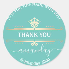 Adesivo Obrigado Boutique Web Compro Royal Crown Blue