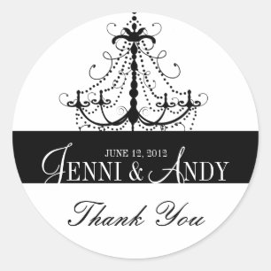 Adesivo Obrigado branco preto você candelabro que Wedding