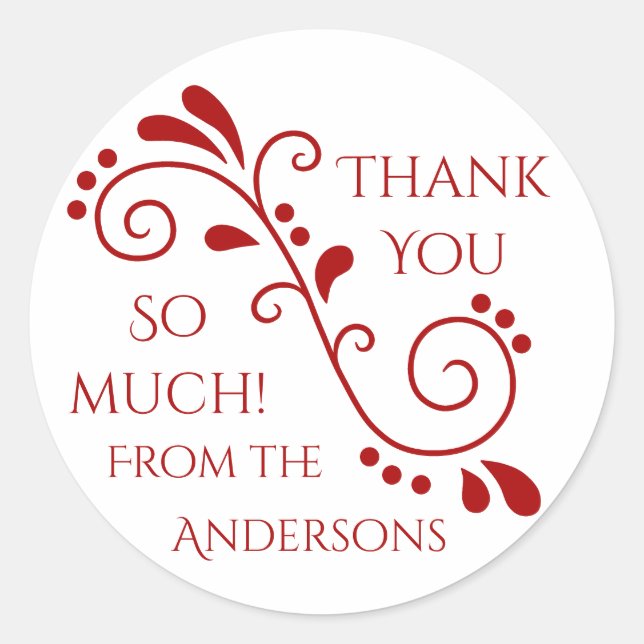 Adesivo Obrigado branco vermelho (Frente)