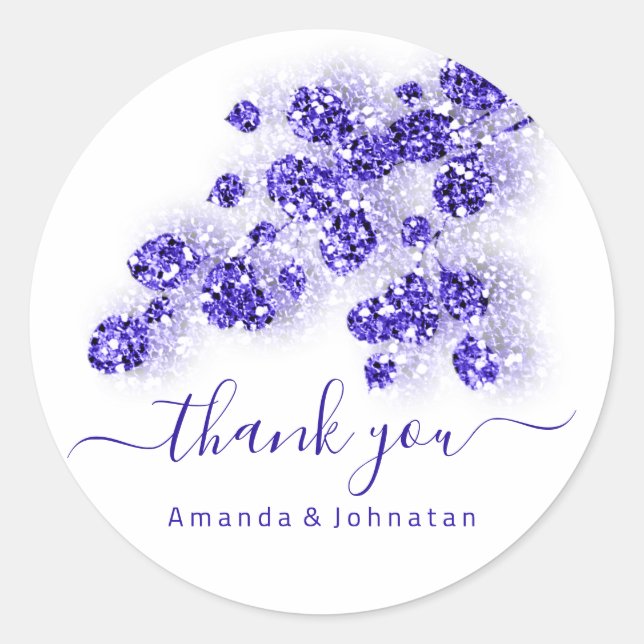 Adesivo Obrigado Bridal Sweet16ª Floral White Blue (Frente)