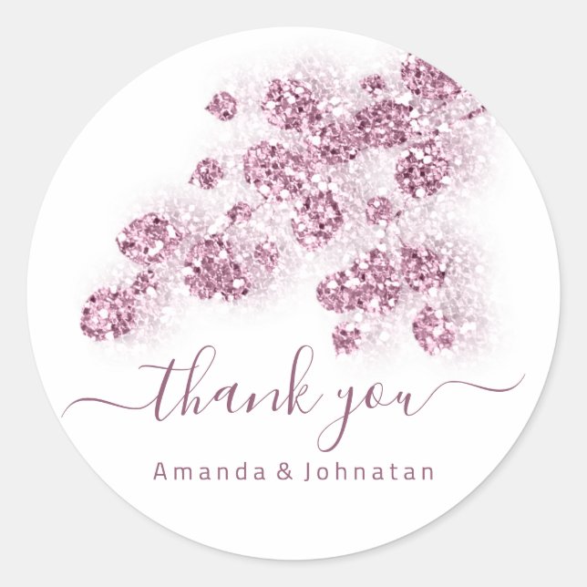 Adesivo Obrigado Bridal Sweet16th Floral White Rose Eucali (Frente)